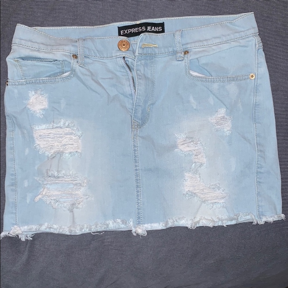 ripped mini skirt